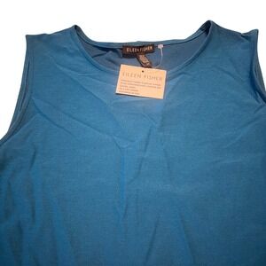 EILEEN FISHER Women's Jewel Blue Sleeveless Knit Dress Sample Size S/P